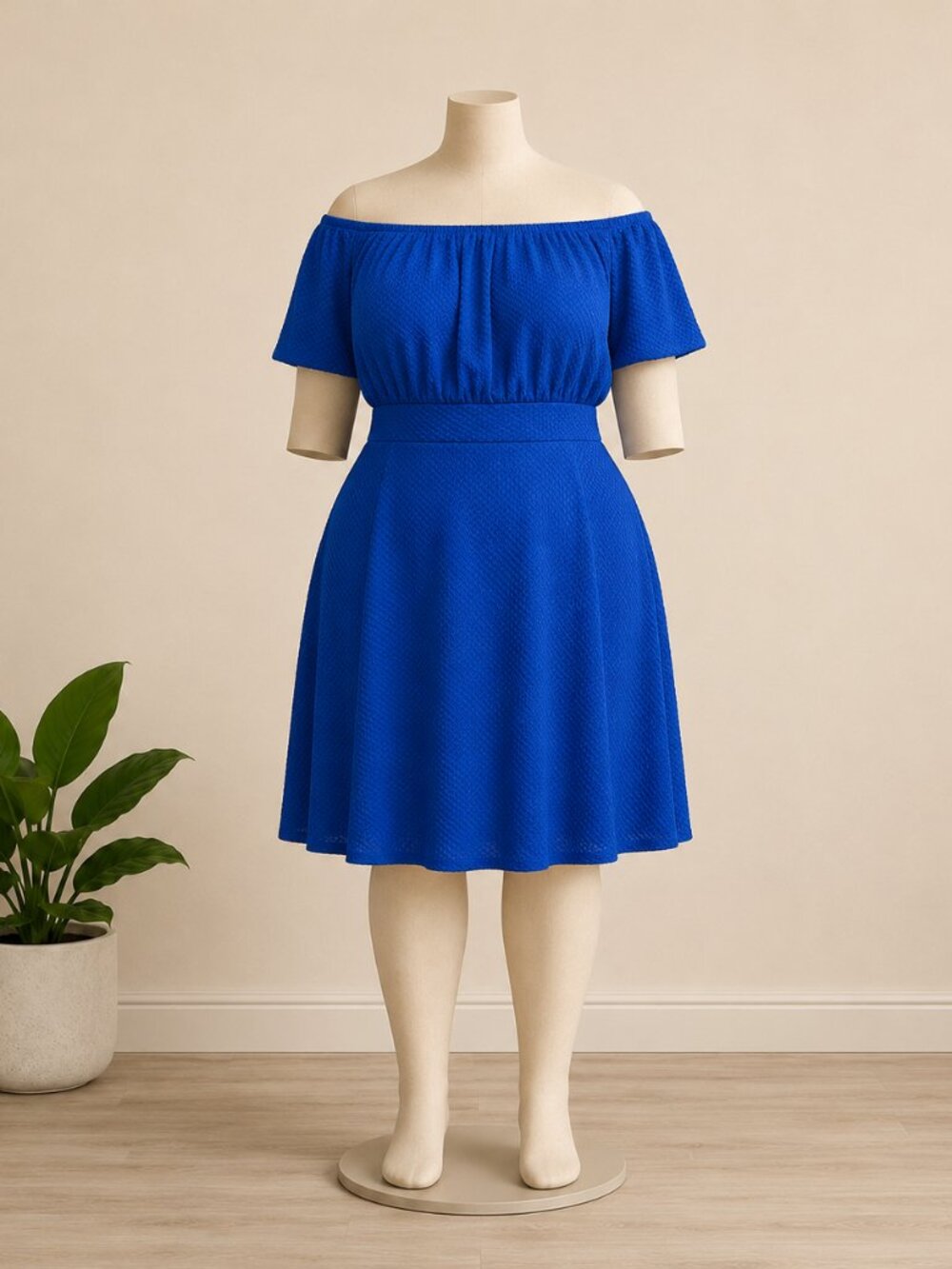Torrid Blue Daisy Puff Sleeve Skater Dress 4X NWT